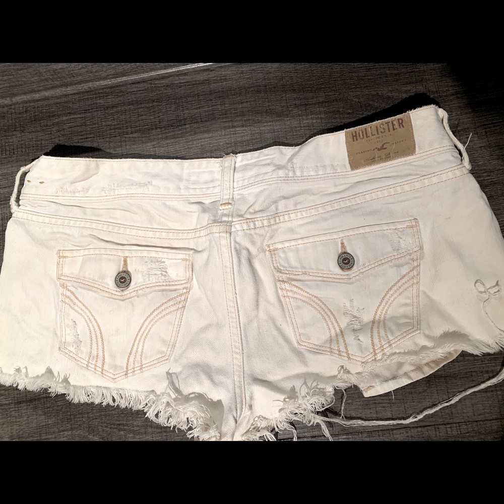 Hollister white jean shorts